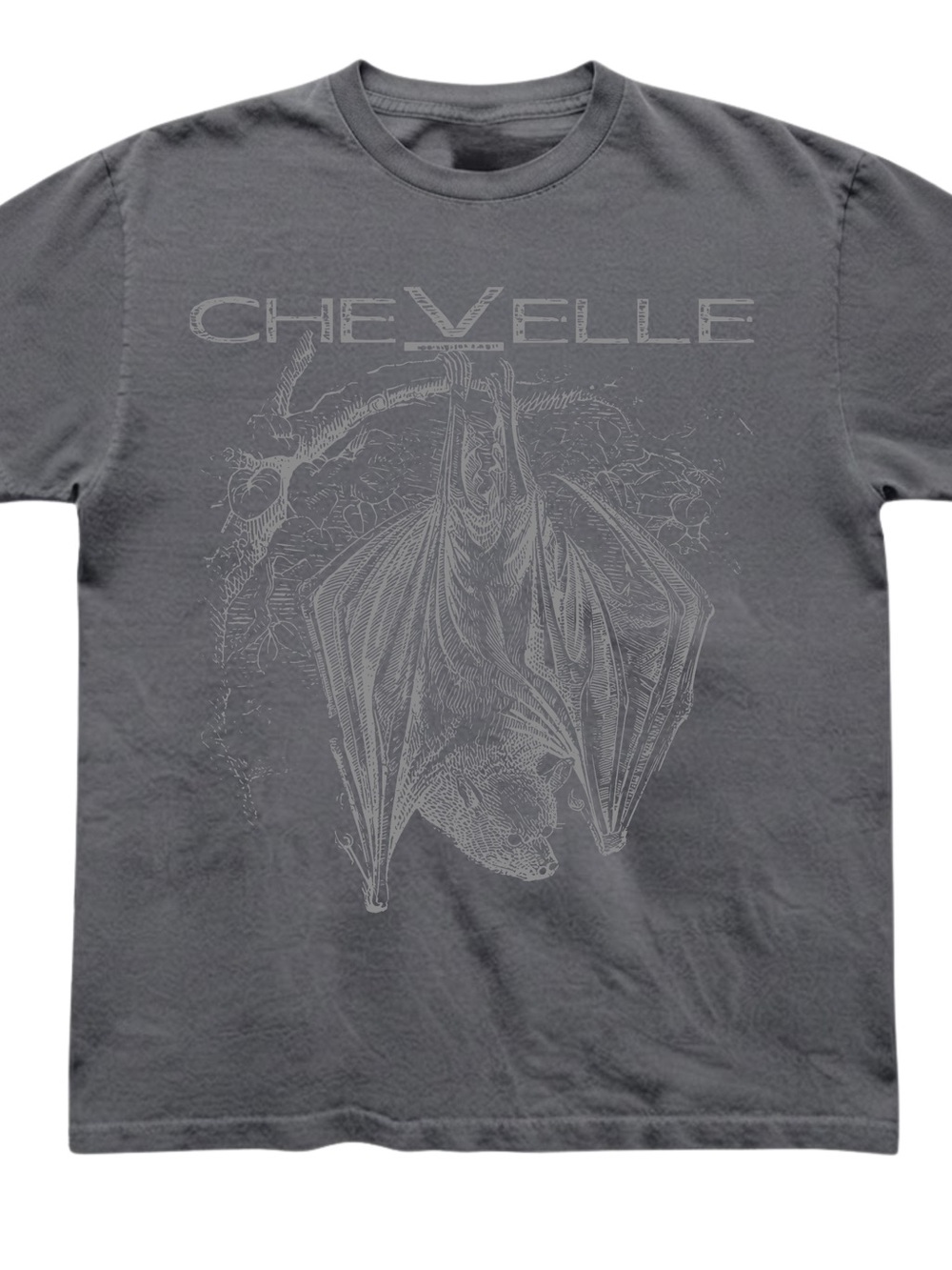 Chevelle Bat Graphic Print Rock Band Gildan T-shirt Charcoal Tee